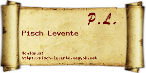 Pisch Levente névjegykártya